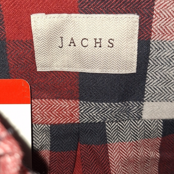 Jachs Red and Black Plaid Men's Button-down Shirt In A Size Medium. NWT. - Picture 2 of 10